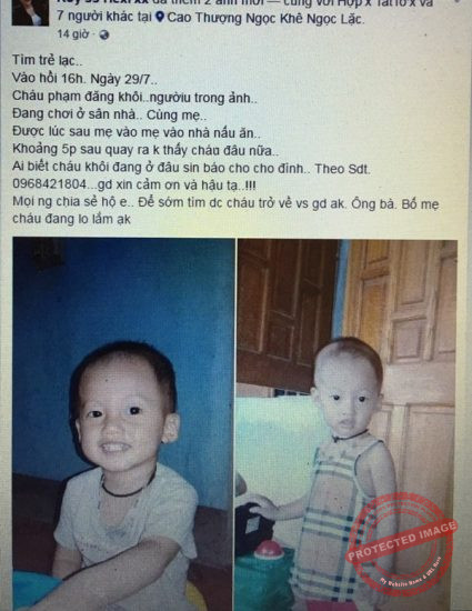 Nhiều tài khoản facebook đang chia sẻ hình ảnh và những thông tin về cháu Khôi